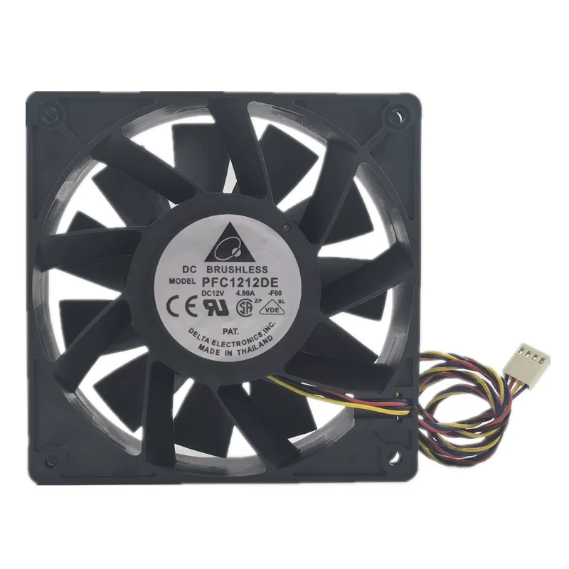 Novo delta pfc1212de 12v 4.8a 12038 12cm grande volume de ar formiga controle temperatura ventilador de refrigeração