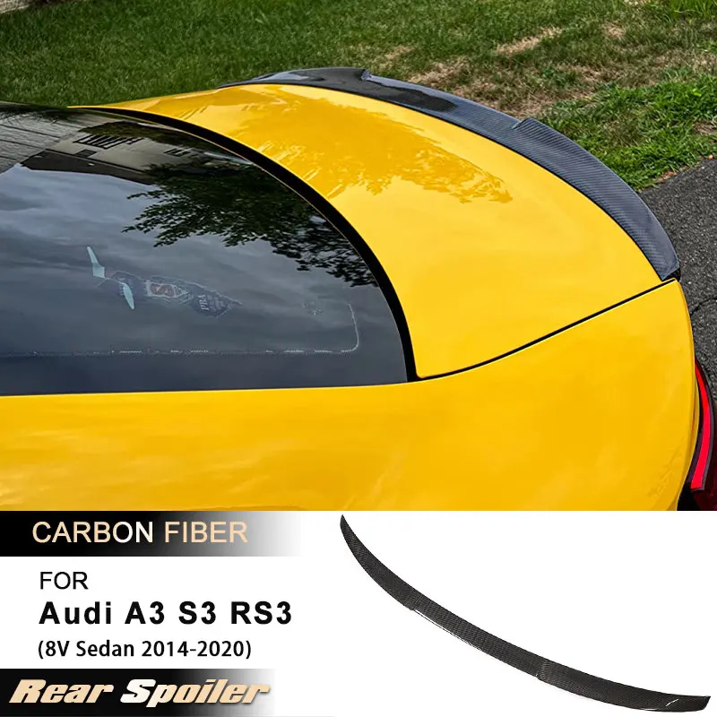 Auto-Heckspoiler für Audi A3 A3-Sline S3 RS3 8V Limousine 2014-2020 Heckspoiler Kofferraumflügel Lippe Karosserie-Kit Vollcarbon