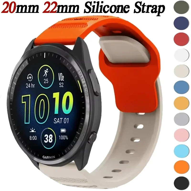 20mm 22mm Silicone Strap for Garmin Forerunner 965 955 265 255 165 55 Bracelet Band For Garmin Venu 3-2/Approach S50/Active 6-5