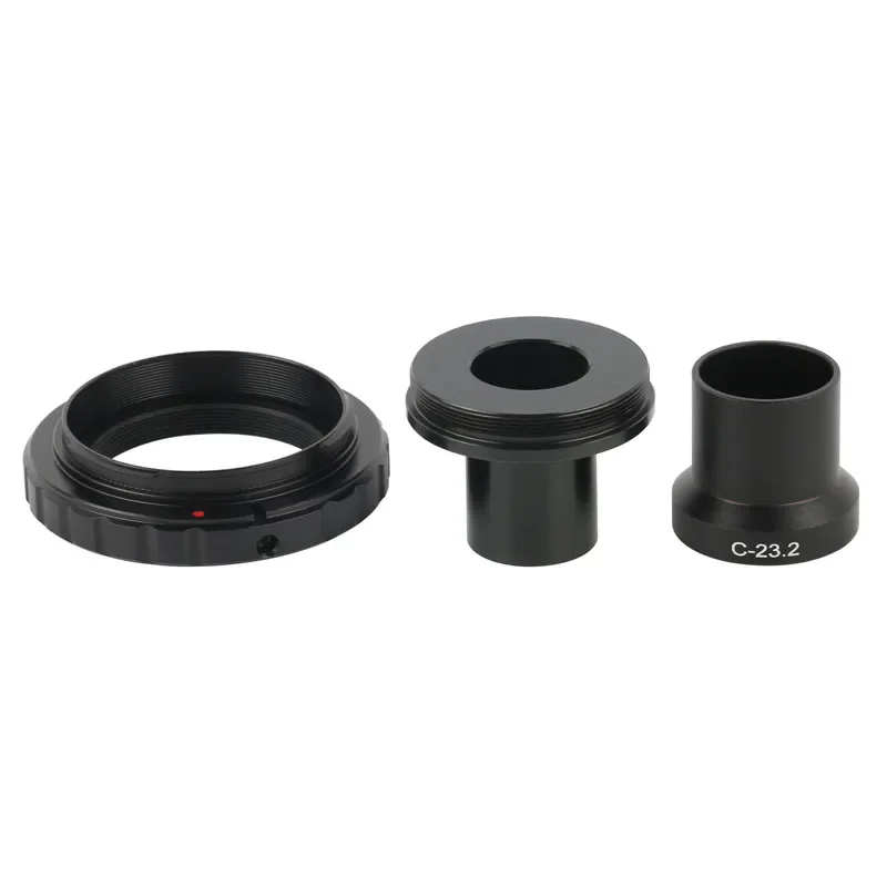 Adattatore per microscopio in metallo con montaggio a C e fotocamere Canon EOS Nikon SLR/DSLR T-Ring per adattatore CCD per microscopio Stereo