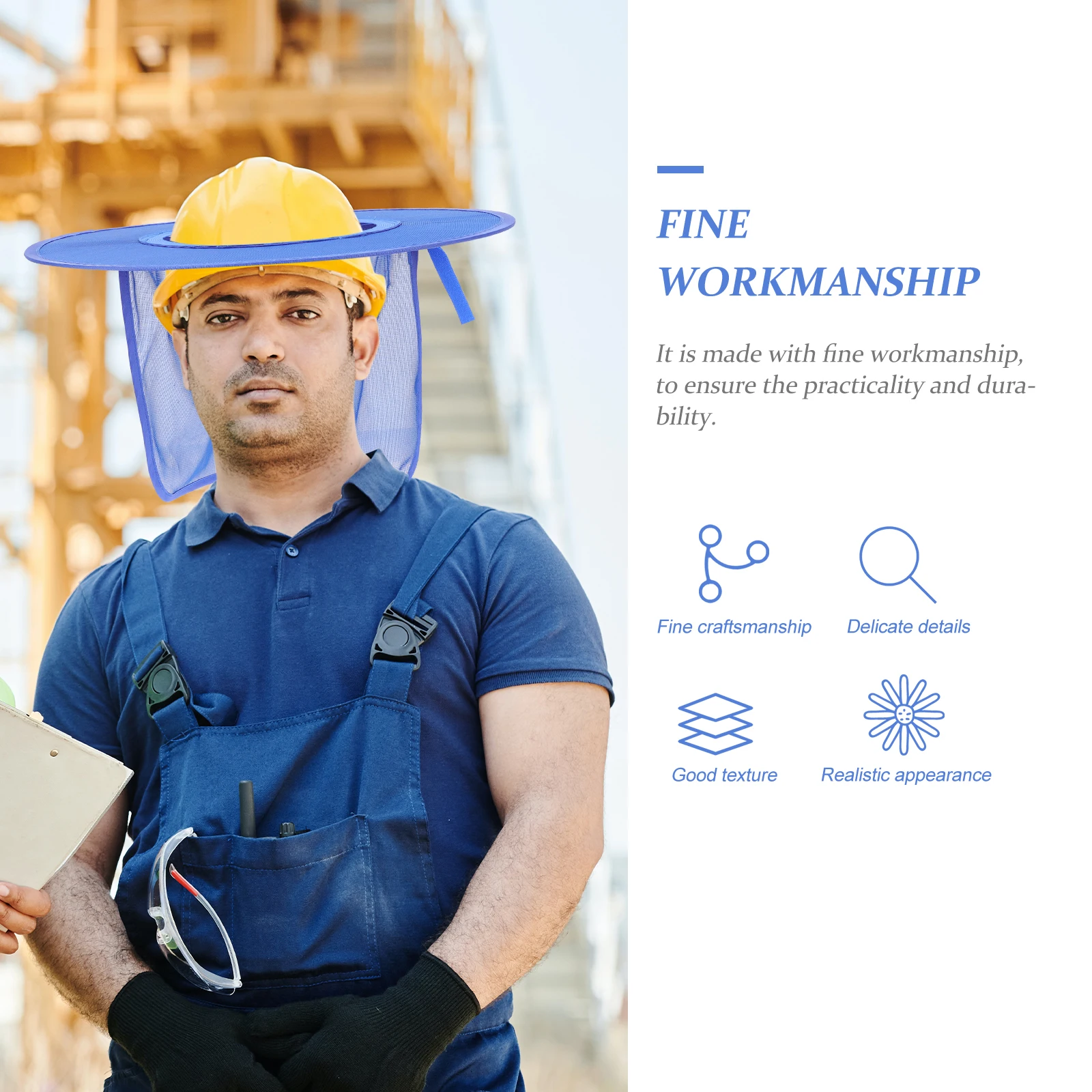

Sunproof Safety Hat with Mesh Visor for Construction Hard Hats Protect Neck from Sunburn with Sun Visor Safety Hat Curtain Labor