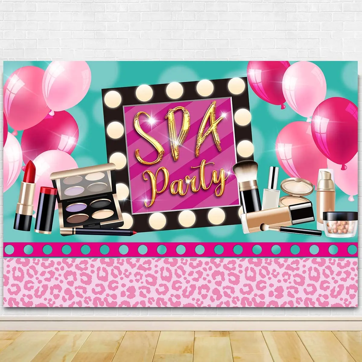 Spa Theme Party Photography Backdrop Pink Spa Day Makeup Background Cake Table Birthday Outside Yard Indoor Outdoor Decorations