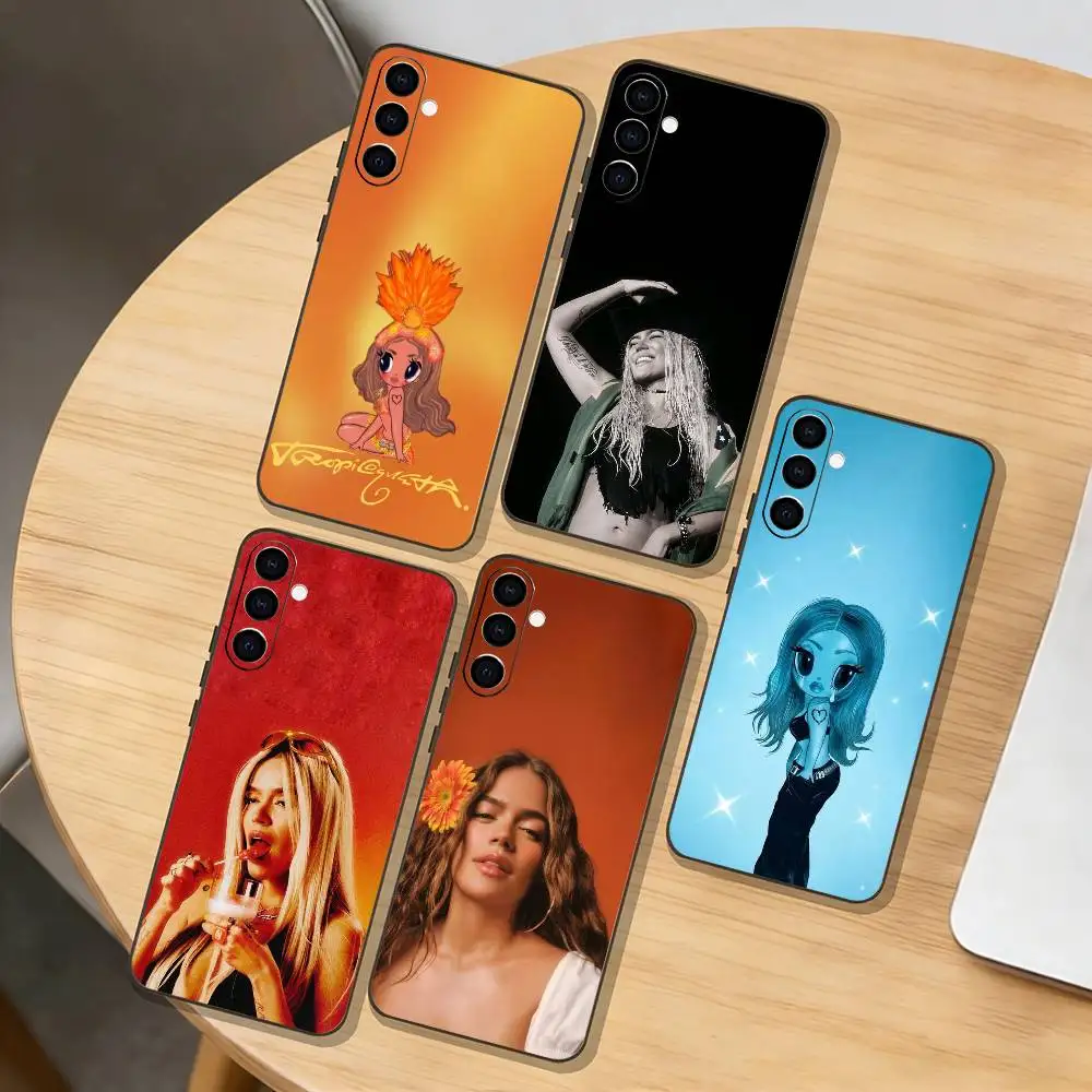 K-Karol G Tropicoqueta Phone Case Black Silicone Soft For Samsung Galaxy A73,A72,A71,A70,A53,A52,A51