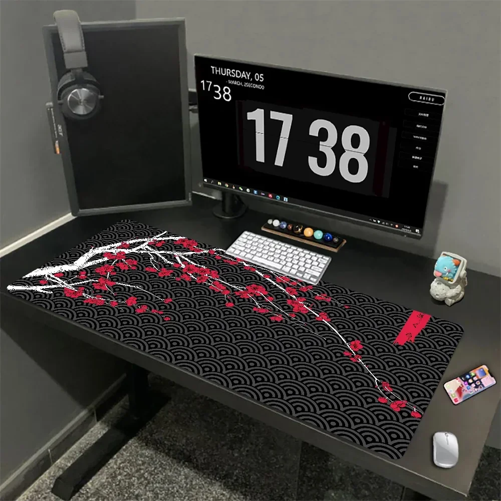 Sakura 1000x500mm XXL Lock Edge Mouse Pad Large Size Gaming Table Mat Non-slip Mice Mat Beast Desk Pad For Gift Mouse Pad HD DIY