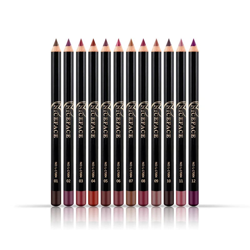 12 Colors Brand Lip Pencils Matte Lipliner Pencil Waterproof Makeup Lips 2020 Matte Lipstick Lip Liner Pen Smooth Nude Cosmetics