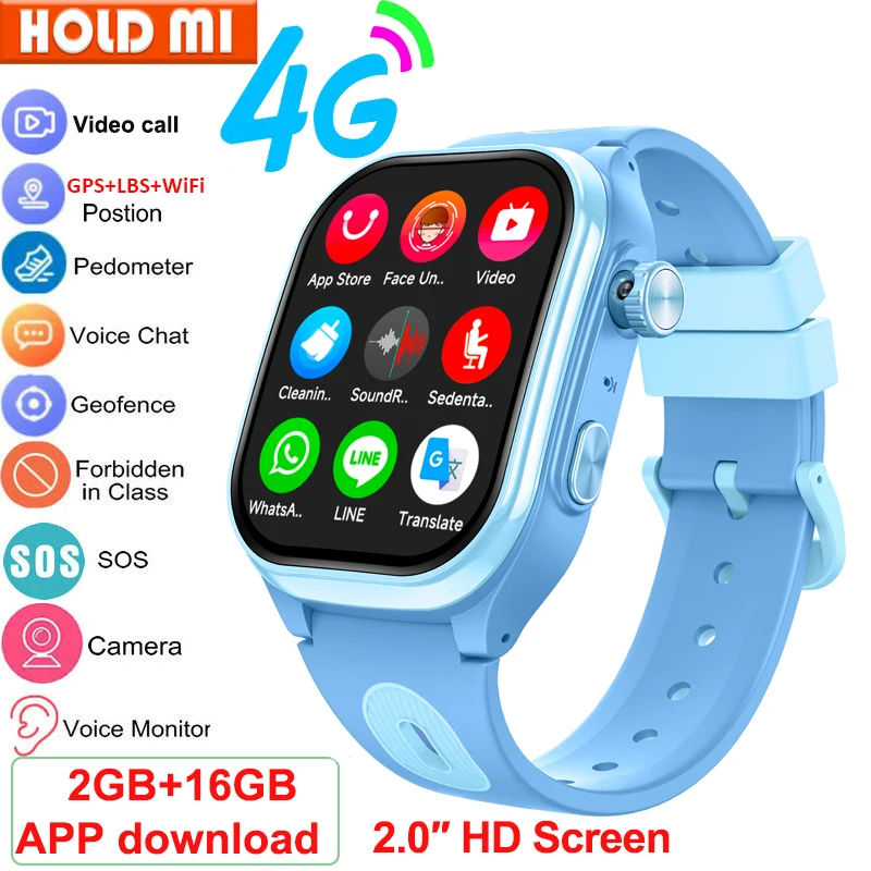 

Children 4G Smart Watch Kids GPS WIFI Video Call APP Download SOS Phone Call Smartwatch Monitor Tracker Location Boys Girls Gift