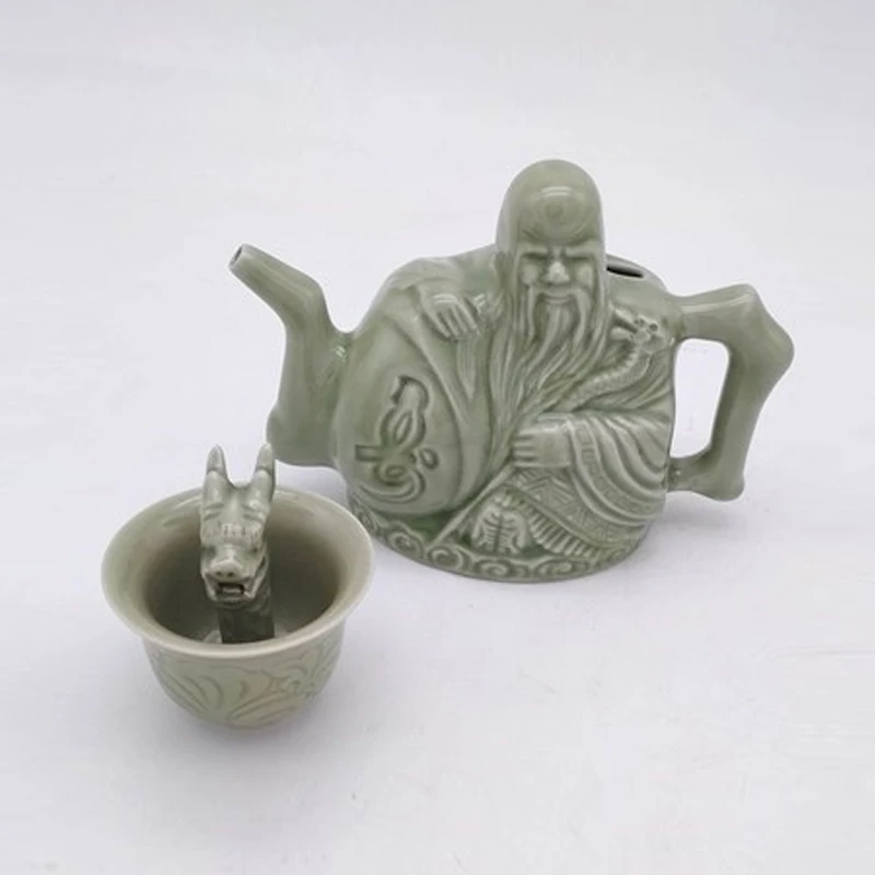 Chinese Trick Tea Pot Ceramics Coffee Tea Drinking Container Assassin Teapot Handmade Wine Coffee Dual Purpose Layered Pot