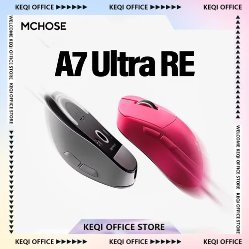 Ratón para juegos MCHOSE A7 Ultra RE, diseño ergonómico, 8K, 20000fps, 42000DPI, 750IPS, revestimiento súper deslizable, batería de 500mAh, ratones ligeros