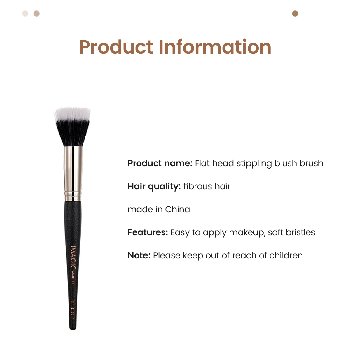 IMAGIC Single Blush Brush Loose Powder Contouring Highlighter Brush Soft Fiber Hair Make Up Tool Professional Beauty Brushes