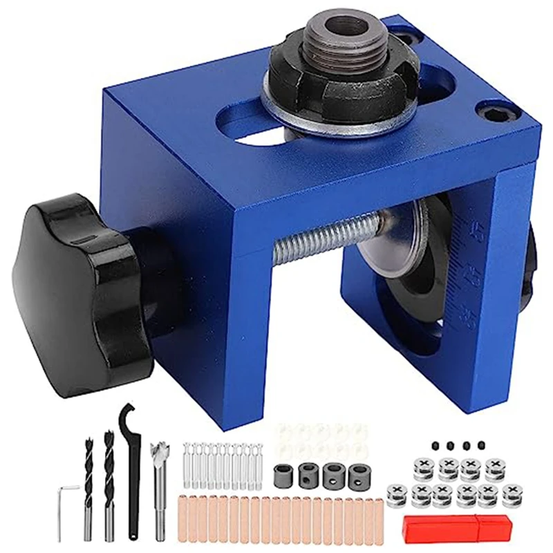 

Hole Opener Round Wood Tenon Woodworking Punching Locator Kit Blue&Black For Woodworking Drilling