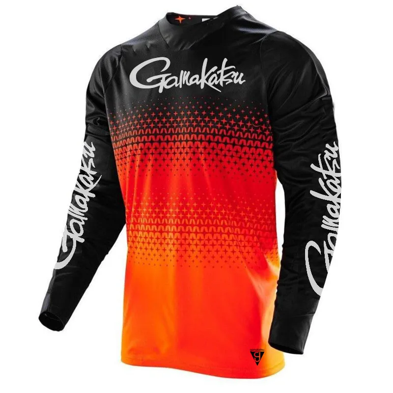 Road sports summer long sleeve motocross red blue mountain bike racing jersey top men\'s cycling shirt