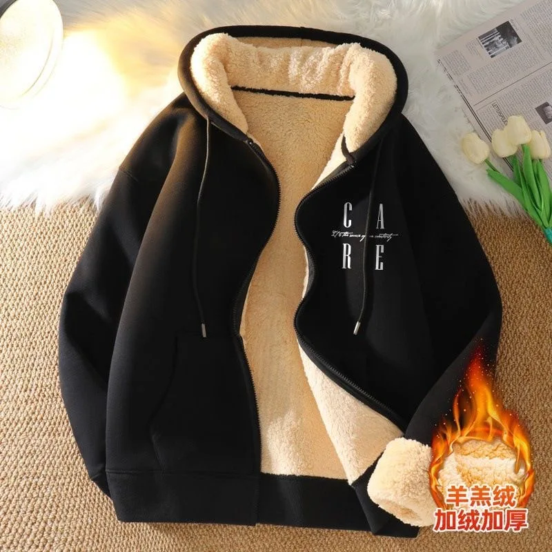 2024 Autumn and Winter New Fashion Printed and Fleece Thick Warm Hoodie Men\'s Casual Loose Comfortable High Quality Coat M-4XL