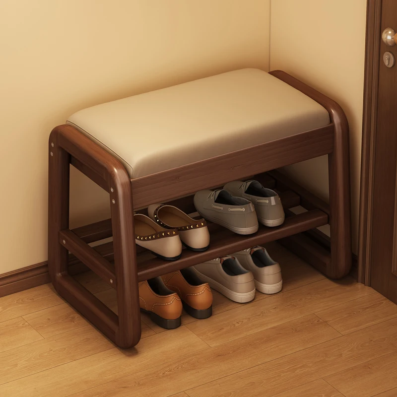

Компактная скамейка с полкой для обуви, органайзером для хранения в прихожей и табуретом для сидения, новая модель 2025 года, легко собирается длинная полка для обуви
