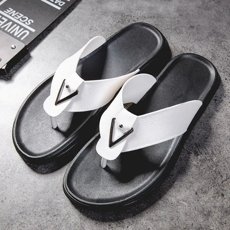 Men's Slippers Summer Fashion Youth Pinch Foot Deodorant Anti-Slip Outdoor Beach Sandals