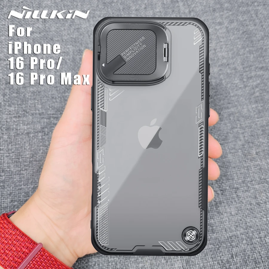 NILLKIN for iPhone 16 Pro Max / 16 Pro case iceblade Prop clear tranparent Lens 360 full Camera Protection CamShield Back cover