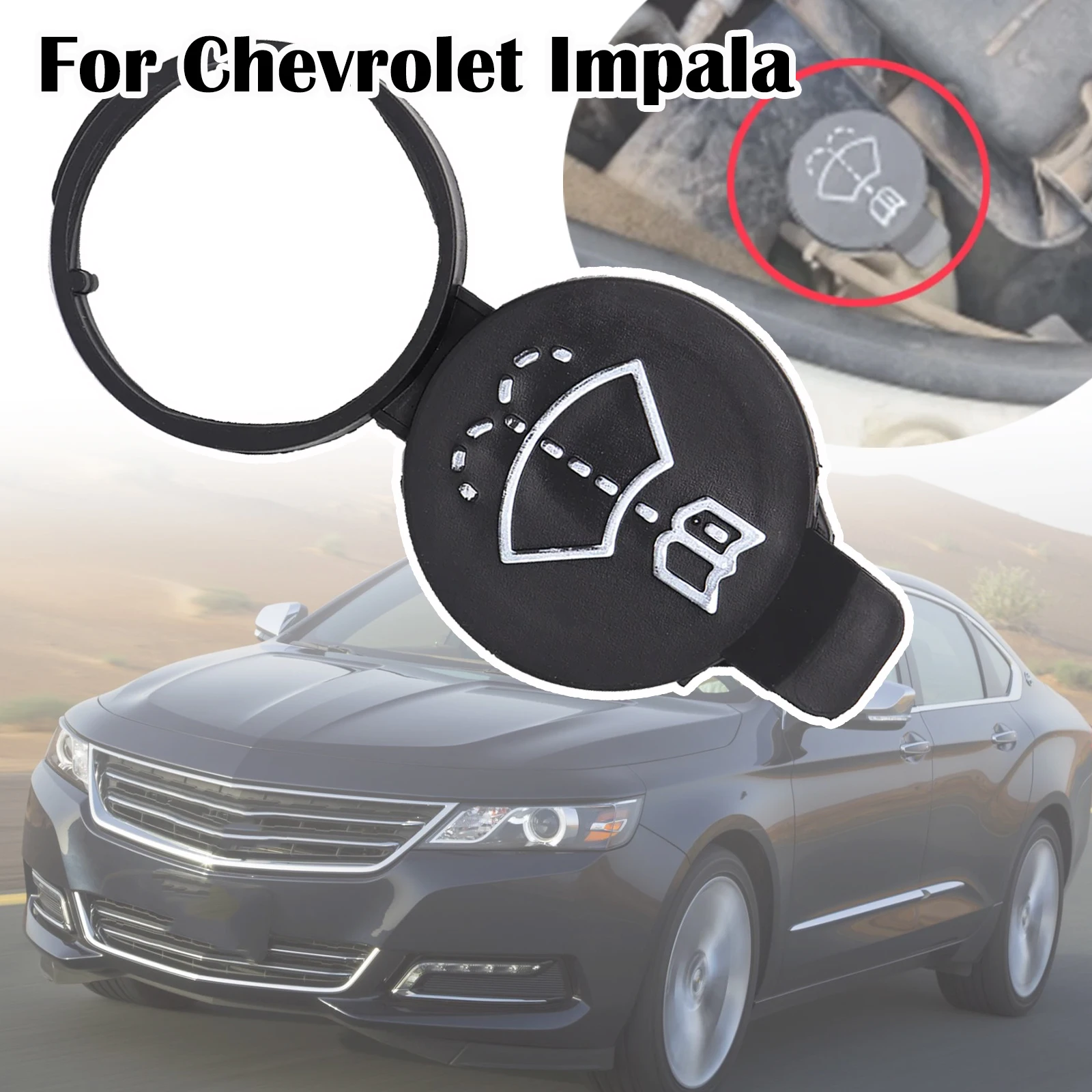 For Chevrolet Impala Corvette C7 Car Windshield Wiper Washer Tank Fluid Cap Screenwash Cover Replacement 2014 2015 2016 - 2020