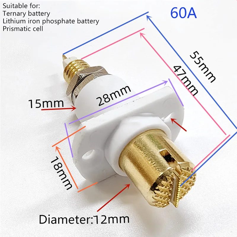 1-100pcs Ternary Lithium Battery Test Lithium Iron Phosphate Battery Probe Battery Thimble Four Probes 60A High Current Thimble