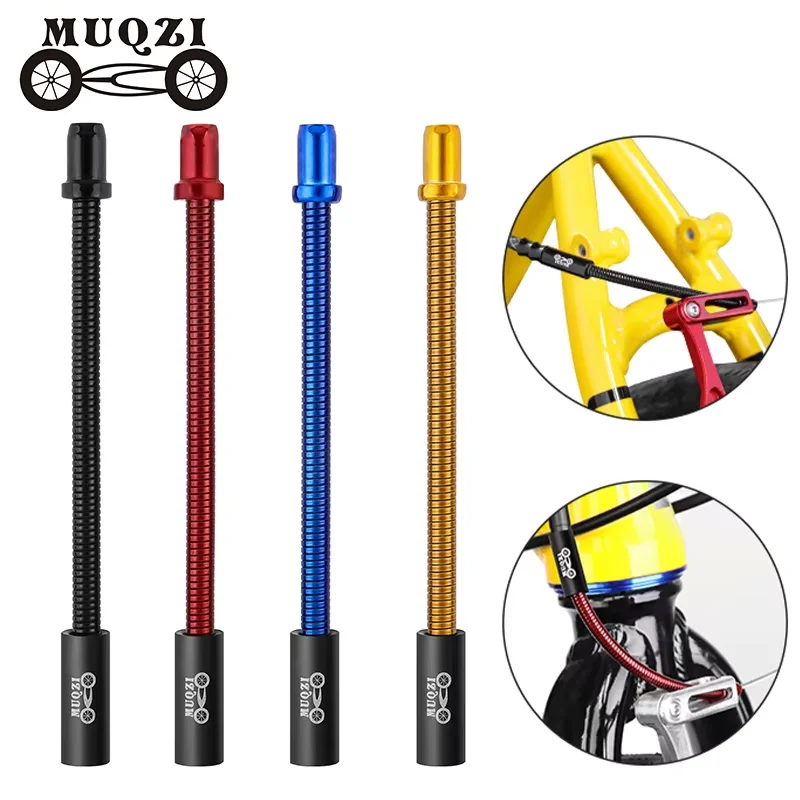 MUQZI 2PCS Frühling V Bremse Nudel Edelstahl Mountain Road Faltrad Bremse Biege Rohr Kabel Guide