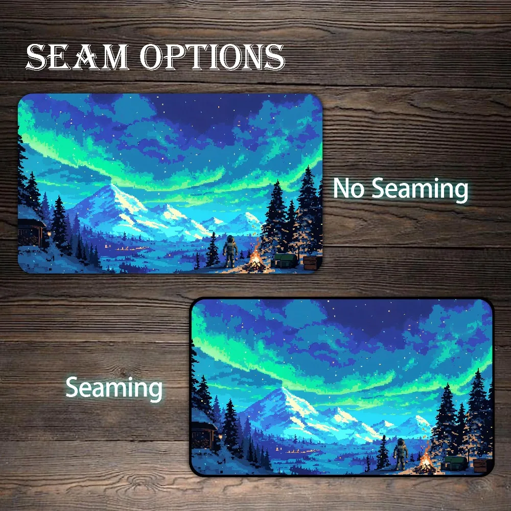 TCGPlaymat, Pixel Aurora Forest Custom Play Mat, TCG Playmat with Zones alfombrillas para escritorio tapis de souris