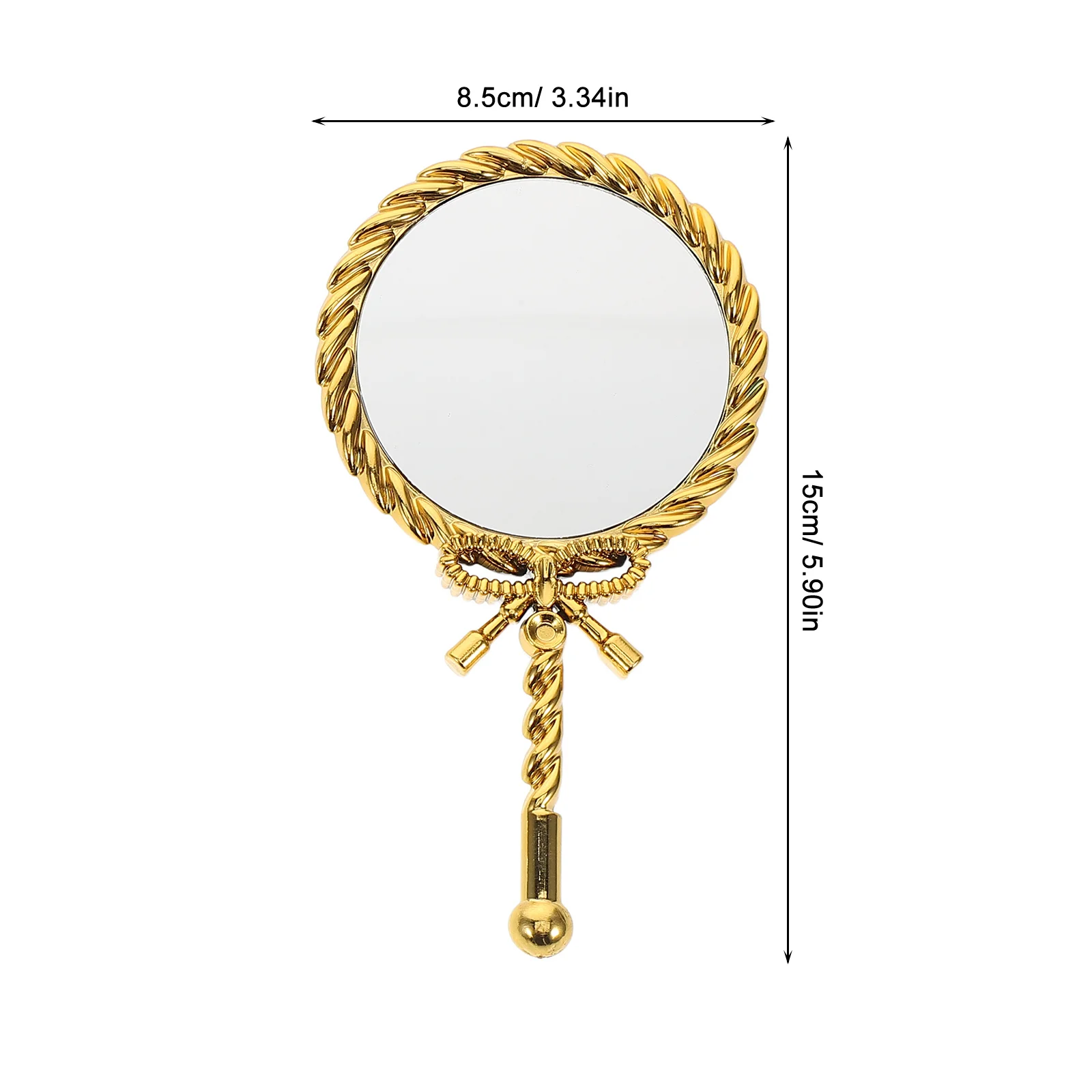 3Pcs Handheld Makeup Mirror Vintage Plastic Frame Electroplated Handle Portable Vanity Table Mirror for Women Travel Girls