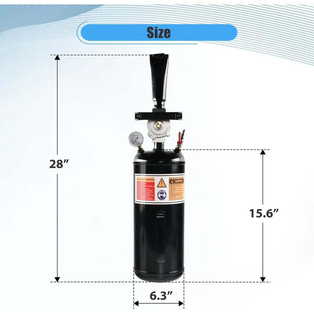 مقعد خرز للإطارات الهوائية سعة 8 لتر مع مكبر ومقياس 116 رطل لكل بوصة مربعة للسيارة والشاحنات وإطارات ATV #6