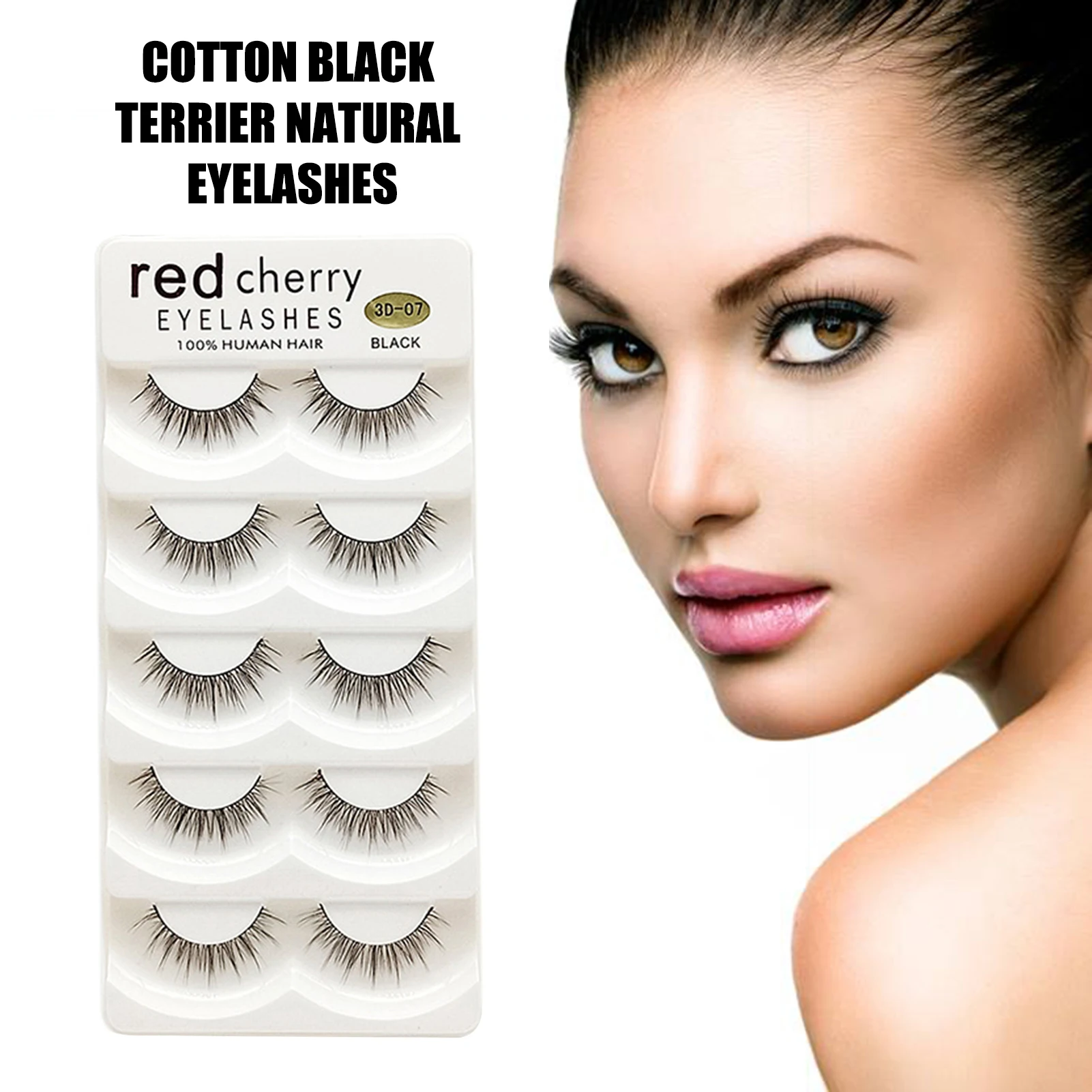 Black Band Wispy Eyelashes Lightweight Fur False Eyelashes for Beauty Eye Cosplay DIY Makeup