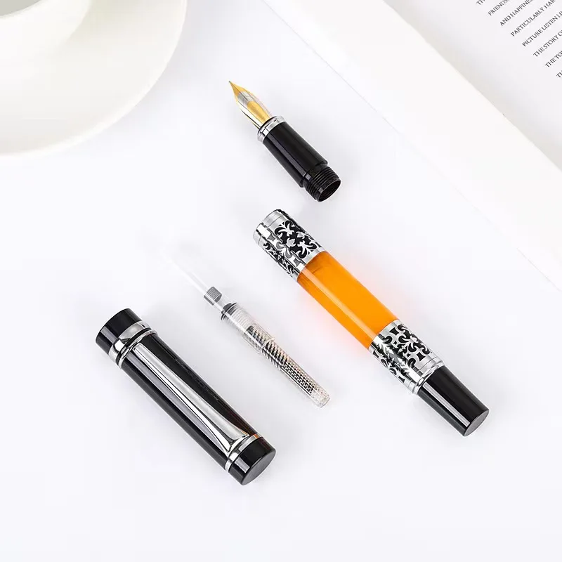 Vintage Business Acryl Füllfederhalter Feine Feder Exquisiter Kalligraphie-Stift Geschenkstift zum Schreiben von Schreibwaren Büro Schulbedarf – Detail 9