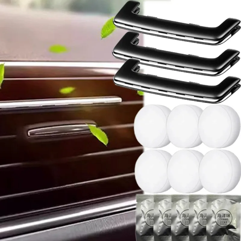 Difusor de Perfume Sólido Ajustável para Ventilação de Ar Condicionado de Carro, Clip Oculto, Refilável, Aroma Duradouro