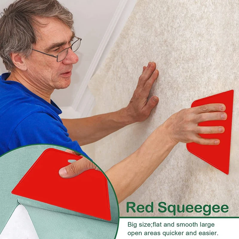 AT02-Scraper Strumento per pellicola Carta da parati Strumento per lisciare Carta da parati Pennello per carta da parati Appeso Adesivo per pittore Kit di strumenti per pittura