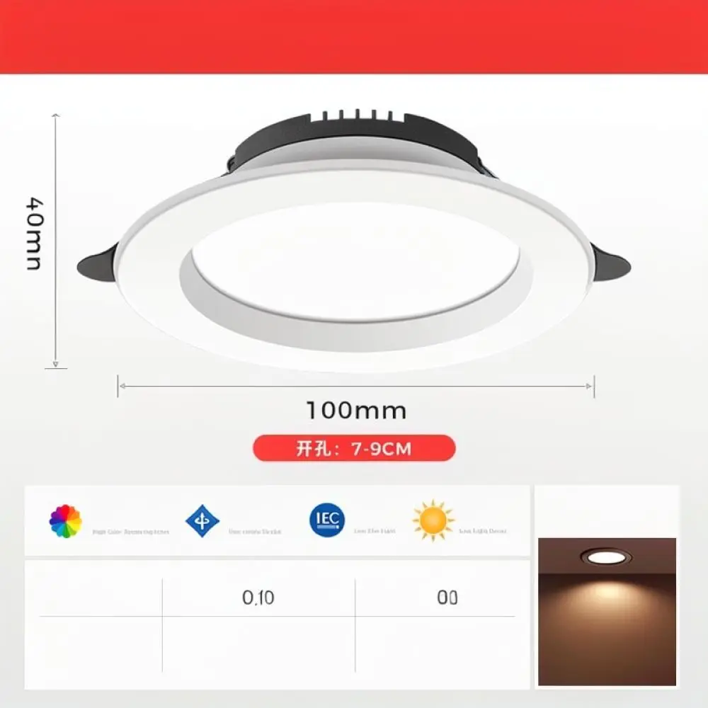 Adjustable Opening LED Downlight Full Spectrum Recessed Ceiling Light Professional Interior Lighting For Home Project