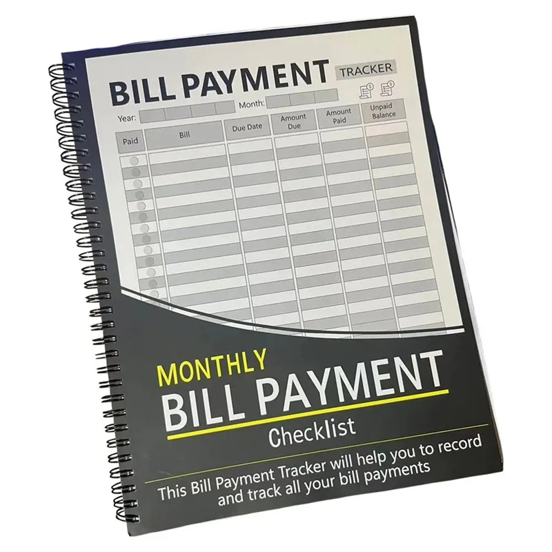 Top-Monthly Bill Organizer Payment Tracker Planner Notebook Home Budget Spreadsheet Expense & Bill Tracker For Men Women