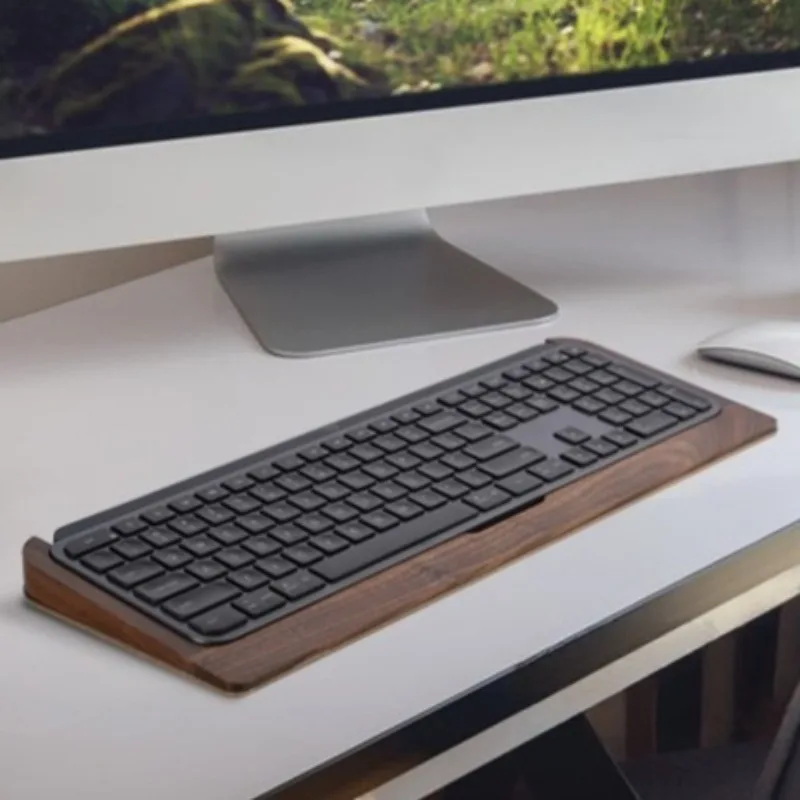 Solid Wood Keyboard Tray Desktop Minimalist Keyboards Storage Base Office Desk Keyboard Wrist Rest Keyboards Organizer Stand