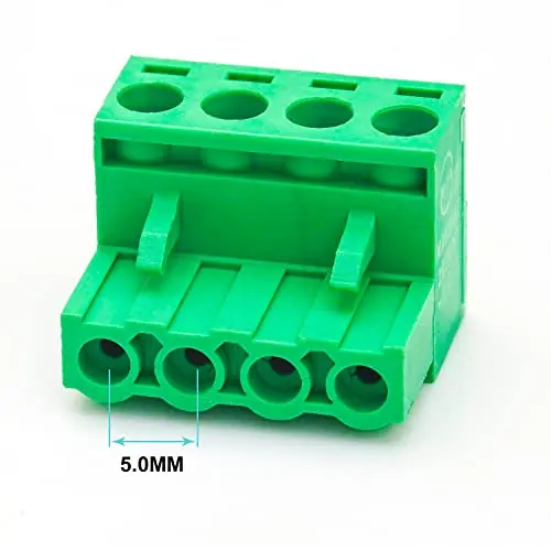 

15-Pack 5.08mm Pitch 4-Pin Phoenix Screw Terminal Block, Green PCB Connector, 4-Pole Kit for DIY Electronics Projects