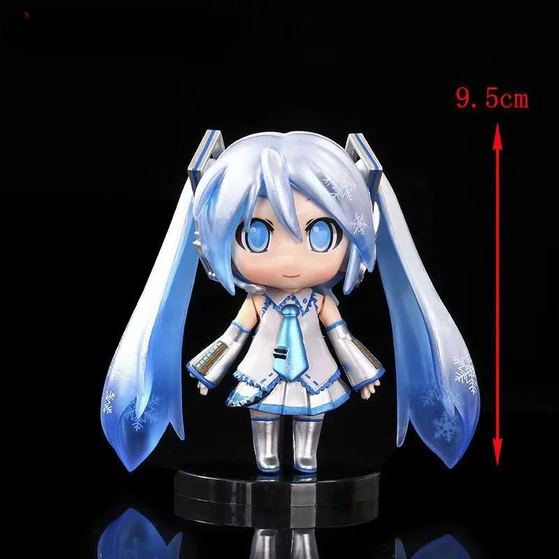 3 Stuks Hatsune Miku Sneeuw Hatsune Miku Goji Spiegel Toon Afneembare Model Cake Decoratie Miku Speelgoed Verjaardagscadeau