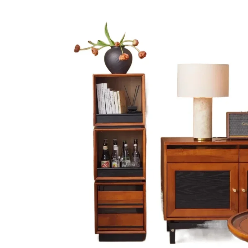 Modern simple integrated wall bookshelf floor shelf study home locker antique living room display cabinet
