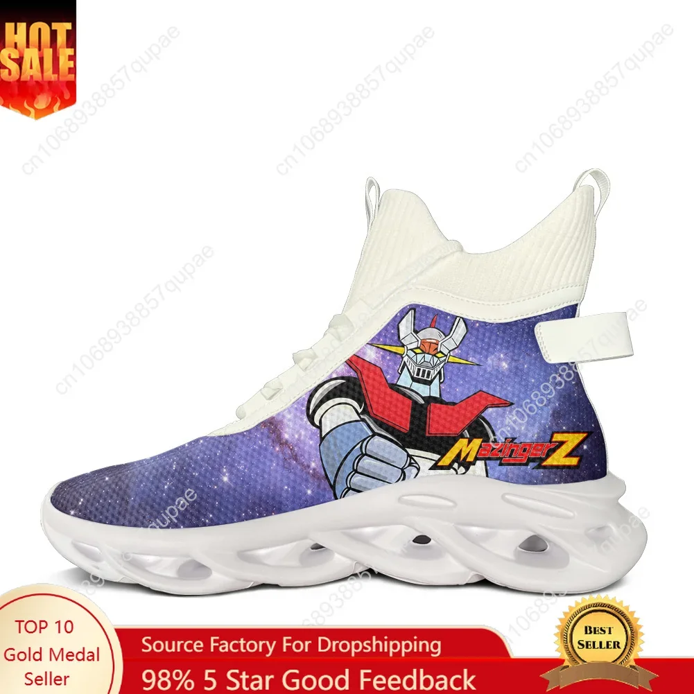 Mazinger Z High Top Sneakers Anime Manga Men Women Teenager Sports Running Shoes Sneaker Lace Up Mesh Footwear Custom Made Shoe