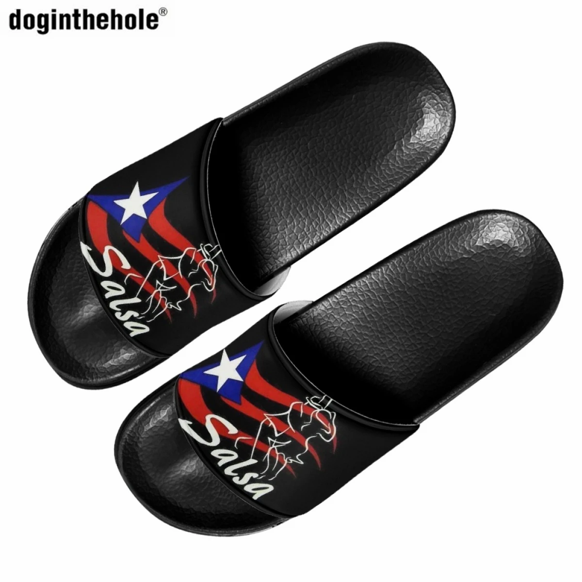 Doginthehole Summer Women Slippers Trend Puerto Rico Flag Home Non-slip Slipper Outdoor Beach Wading Sandals Zuecos Para Mujeres