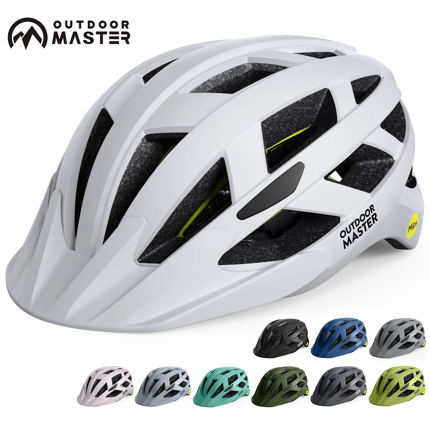 OutdoorMaster Gem Recreational MIPS Cycling Helmet - Two Removable Liners & Ventilation in Multi-Environment