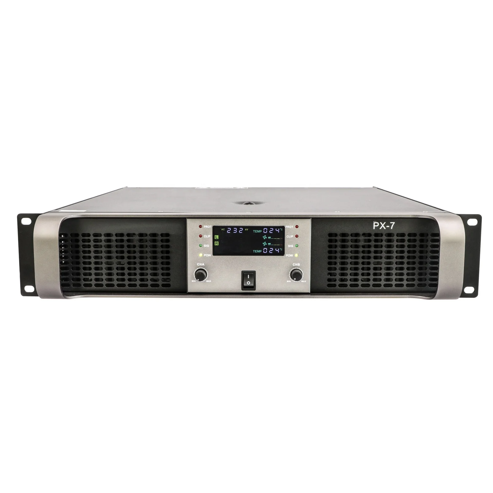 PX-Series With Display Screen High Power Amplifier 2U/3U 2CH*200-1300W Stage Equipment System for Wedding Concert