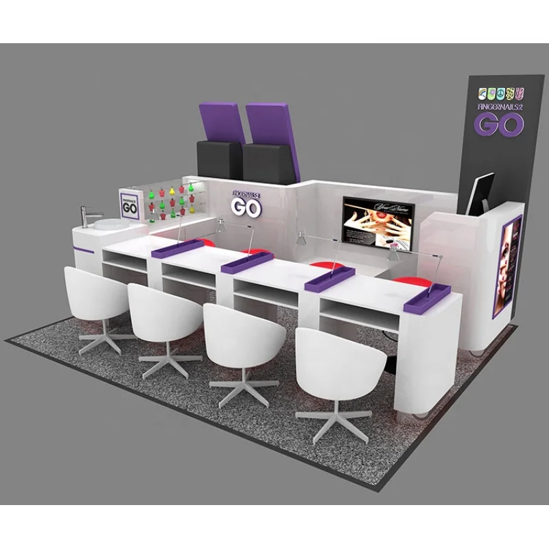 Custom. new arrival cosmetic display cabinet showcase makeup kiosk shop display nail bar for manicure