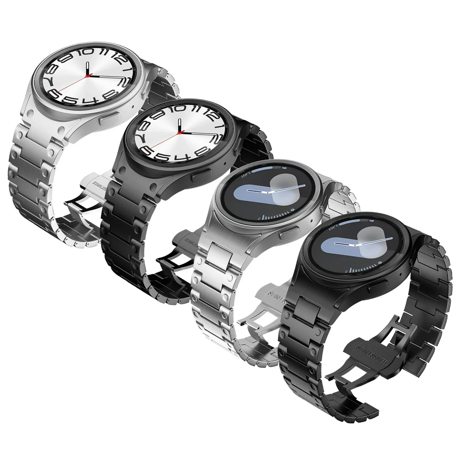 Metal Strap for Samsung Galaxy Watch 7 6 5 44mm 40mm Stainless Steel Replacement Wristband for Galaxy 6 4 Classic 47mm 46mm 43mm