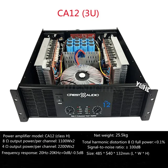 CA12 (3U)Professional Power Amplifier Pure Power Amplifier 2 Channels  KTV/Stage/Home Entertainment KTV 8Ohm 1100W*2/4Ohm 2200W*2 - AliExpress