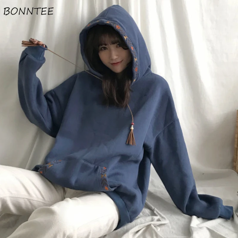 

Hoodies Women Students Fashion Daily Vintage Leisure Loose Tender Girlish Design Elegant Ulzzang Sporty Hotsweet Autumn Clothes