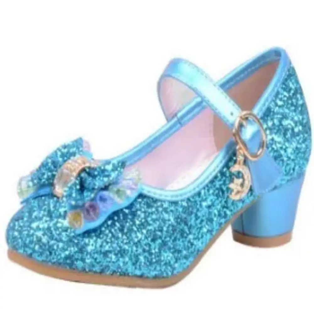 

Spring Children Shoes Girls High Heel Princess Dance Sandals Kids Shoes Glitter Leather Fashion Girls Party Dress Wedding Shoes