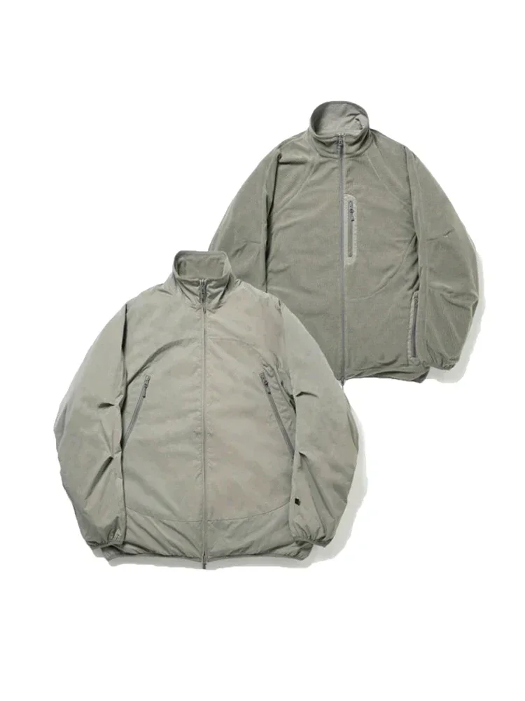 Dupla face Stand Duplex Jacket, estilo japonês Parkas, Brasão gola em pé, Dawa Knoo39 23AW