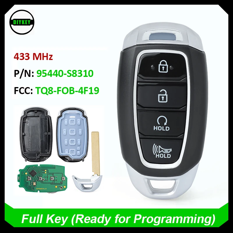 

DIYKEY 95440-S8310 Smart Keyless Remote Key Fob 433MHz 4 Button for Hyundai Palisade 2019 2020 2021 2022 for FCCID: TQ8-FOB-4F19