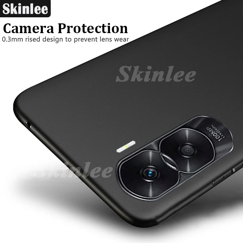 Skinlee For Honor 90 Lite Case Soft Silicone Ultra-Thin Matte Black Shell For Honor 90 Pro Shockproof Back Cover