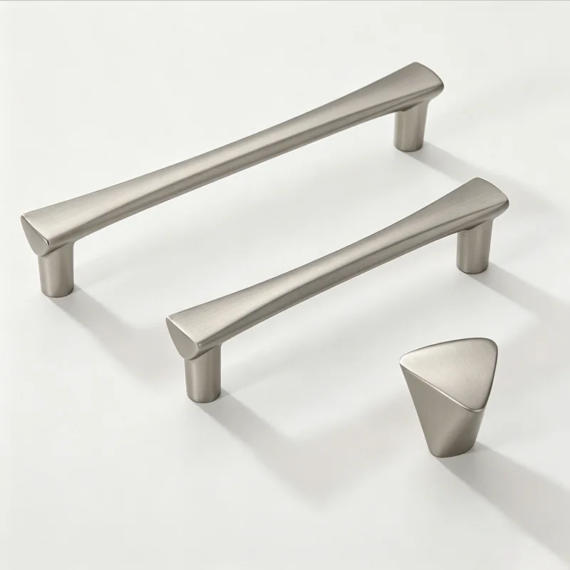 Nickel Brushed Kitchen Cabinet Storage Handles Modern Cupboard Drawer Knobs Wardrobe Closet Door Pull Furniture Cabinet Handles