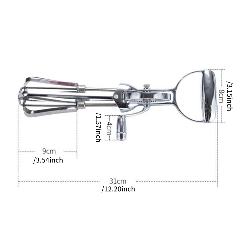 Manual Egg Beater Stainless Steel Double Rotate Multifunction Egg Beater Kitchen Turning Cream Utensils Baking Tool