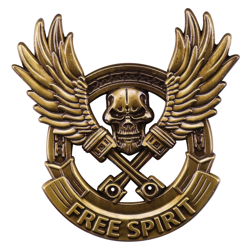 Born To Ride Free Spirit Enamel Pin Winged Biker Skull Badge Brooch Motorcycle Lover Gift Decoration Jewelry